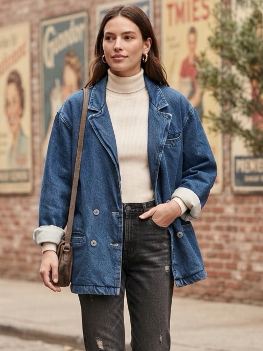 Reds Paris Vintage Classic Blue Denim Blazer Jacket